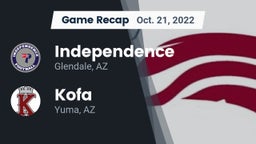 Recap: Independence  vs. Kofa  2022