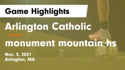 Arlington Catholic  vs monument mountain hs Game Highlights - Nov. 5, 2021