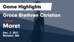 Grace Brethren Christian  vs Maret  Game Highlights - Dec. 2, 2021