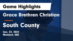 Grace Brethren Christian  vs South County  Game Highlights - Jan. 22, 2022