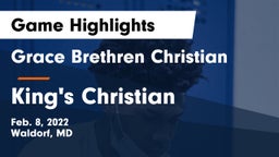 Grace Brethren Christian  vs King's Christian  Game Highlights - Feb. 8, 2022