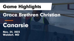 Grace Brethren Christian  vs Canarsie  Game Highlights - Nov. 24, 2023