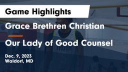 Grace Brethren Christian  vs Our Lady of Good Counsel  Game Highlights - Dec. 9, 2023