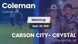 Matchup: Coleman vs. CARSON CITY- CRYSTAL  2018