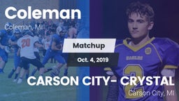 Matchup: Coleman vs. CARSON CITY- CRYSTAL  2019