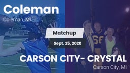Matchup: Coleman vs. CARSON CITY- CRYSTAL  2020