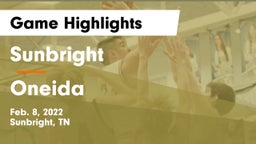 Sunbright  vs Oneida  Game Highlights - Feb. 8, 2022