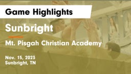Sunbright  vs Mt. Pisgah Christian Academy Game Highlights - Nov. 15, 2023