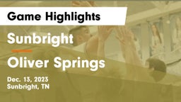 Sunbright  vs Oliver Springs  Game Highlights - Dec. 13, 2023
