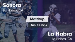 Matchup: Sonora  vs. La Habra  2016