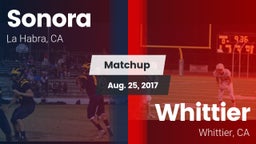 Matchup: Sonora  vs. Whittier  2017
