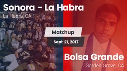 Matchup: Sonora  vs. Bolsa Grande  2017