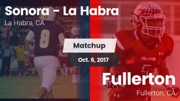 Matchup: Sonora  vs. Fullerton  2017