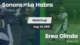 Matchup: Sonora  vs. Brea Olinda  2018