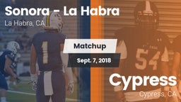 Matchup: Sonora  vs. Cypress  2018