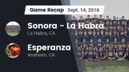 Recap: Sonora  - La Habra vs. Esperanza  2018