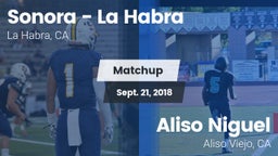 Matchup: Sonora  vs. Aliso Niguel  2018