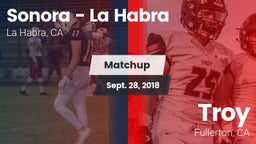 Matchup: Sonora  vs. Troy  2018