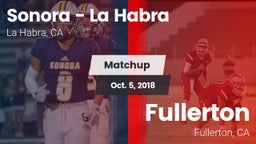 Matchup: Sonora  vs. Fullerton  2018
