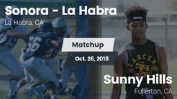 Matchup: Sonora  vs. Sunny Hills  2018