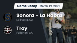 Recap: Sonora  - La Habra vs. Troy  2021
