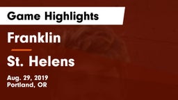 Franklin  vs St. Helens  Game Highlights - Aug. 29, 2019