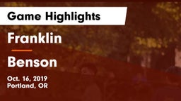 Franklin  vs Benson  Game Highlights - Oct. 16, 2019