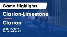 Clarion-Limestone  vs Clarion  Game Highlights - Sept. 17, 2019