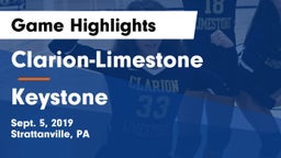 Clarion-Limestone  vs Keystone  Game Highlights - Sept. 5, 2019