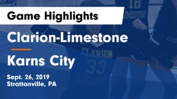 Clarion-Limestone  vs Karns City  Game Highlights - Sept. 26, 2019