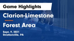 Clarion-Limestone  vs Forest Area Game Highlights - Sept. 9, 2021