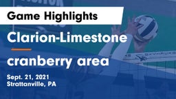 Clarion-Limestone  vs cranberry area Game Highlights - Sept. 21, 2021