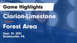 Clarion-Limestone  vs Forest Area Game Highlights - Sept. 29, 2022