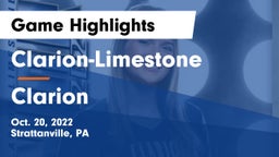 Clarion-Limestone  vs Clarion  Game Highlights - Oct. 20, 2022