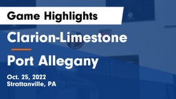 Clarion-Limestone  vs Port Allegany Game Highlights - Oct. 25, 2022
