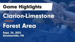 Clarion-Limestone  vs Forest Area  Game Highlights - Sept. 26, 2023