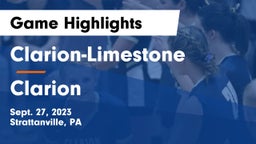 Clarion-Limestone  vs Clarion  Game Highlights - Sept. 27, 2023
