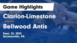 Clarion-Limestone  vs Bellwood Antis Game Highlights - Sept. 23, 2023