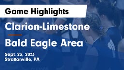 Clarion-Limestone  vs Bald Eagle Area  Game Highlights - Sept. 23, 2023