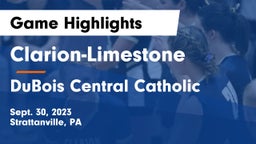 Clarion-Limestone  vs DuBois Central Catholic Game Highlights - Sept. 30, 2023