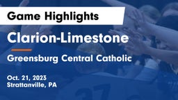 Clarion-Limestone  vs Greensburg Central Catholic Game Highlights - Oct. 21, 2023