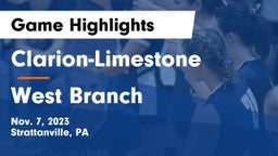 Clarion-Limestone  vs West Branch  Game Highlights - Nov. 7, 2023