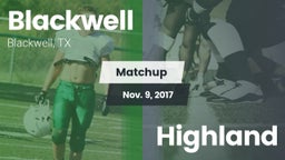 Matchup: Blackwell vs. Highland 2017
