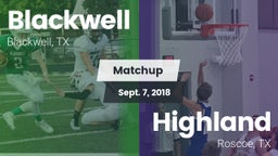 Matchup: Blackwell vs. Highland  2018