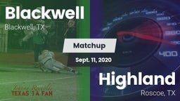 Matchup: Blackwell vs. Highland  2020