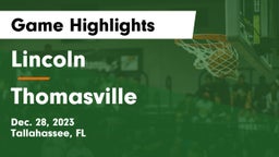 Lincoln  vs Thomasville  Game Highlights - Dec. 28, 2023