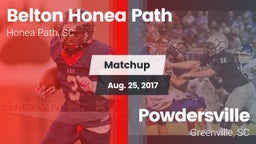 Matchup: Belton Honea Path vs. Powdersville  2017