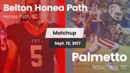 Matchup: Belton Honea Path vs. Palmetto  2017