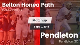 Matchup: Belton Honea Path vs. Pendleton  2018