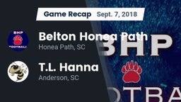 Recap: Belton Honea Path  vs. T.L. Hanna  2018